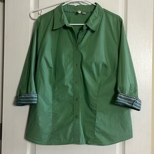 Green Women's Button-Up Shirt